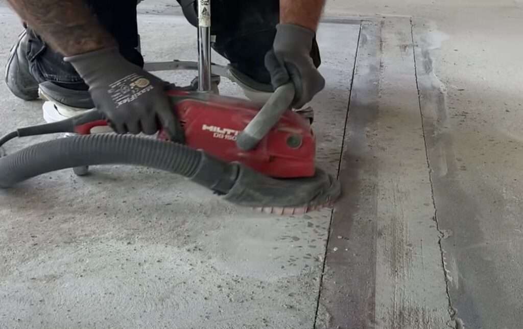 szlifowanie kamienia betonu wylewki szlifierką hilti