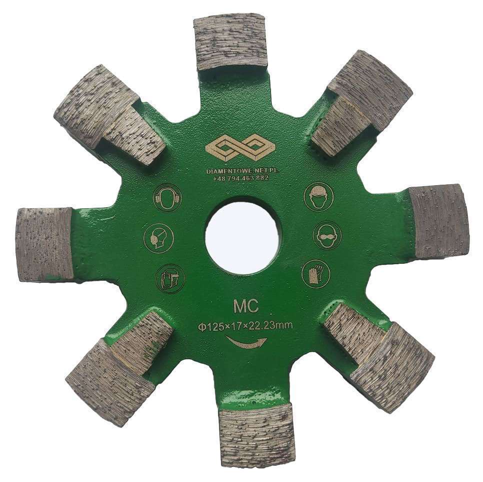 Frez ośmiogłowicowy do wycinania rowków pod ogrzewanie podłogowe 125mm 17mm