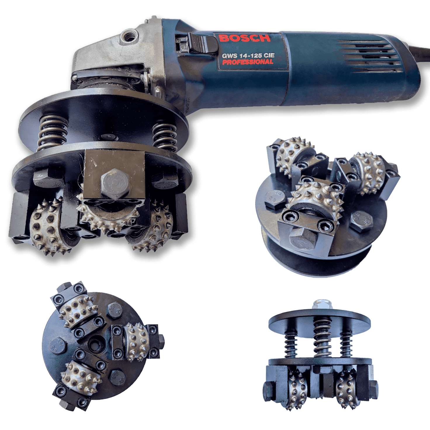 Groszkownik do młotkowania betonu na szlifierkę kątową